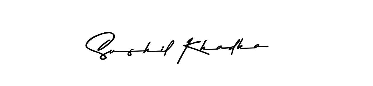 How to make Sushil Khadka name signature. Use Asem Kandis PERSONAL USE style for creating short signs online. This is the latest handwritten sign. Sushil Khadka signature style 9 images and pictures png