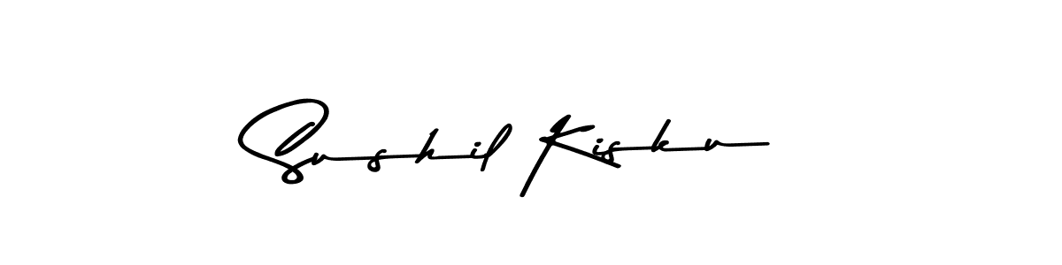 How to make Sushil Kisku name signature. Use Asem Kandis PERSONAL USE style for creating short signs online. This is the latest handwritten sign. Sushil Kisku signature style 9 images and pictures png