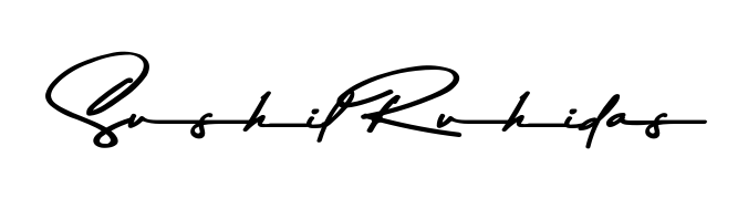 A stylish, flowing autograph style designed for name Sushil Ruhidas using Asem Kandis PERSONAL USE typography. Perfect for digital creative projects. Sushil Ruhidas signature style 9 images and pictures png