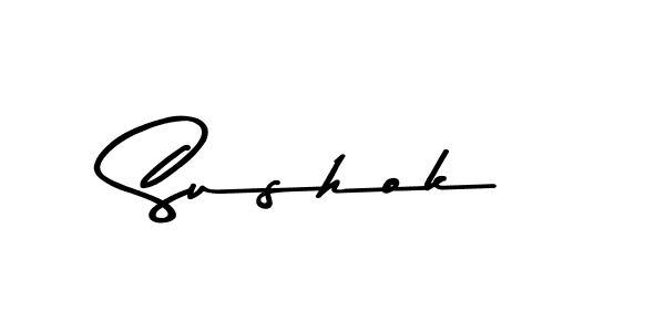 How to make Sushok name signature. Use Asem Kandis PERSONAL USE style for creating short signs online. This is the latest handwritten sign. Sushok signature style 9 images and pictures png