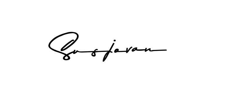 How to make Susjovan name signature. Use Asem Kandis PERSONAL USE style for creating short signs online. This is the latest handwritten sign. Susjovan signature style 9 images and pictures png