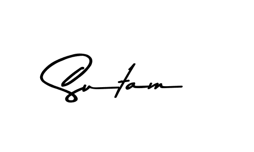 How to make Sutam name signature. Use Asem Kandis PERSONAL USE style for creating short signs online. This is the latest handwritten sign. Sutam signature style 9 images and pictures png