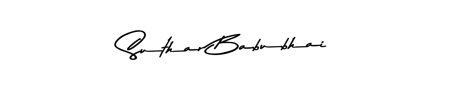 if you are searching for the best signature style for your name Suthar Babubhai. so please give up your signature search. here we have designed multiple signature styles  using Asem Kandis PERSONAL USE. Suthar Babubhai signature style 9 images and pictures png