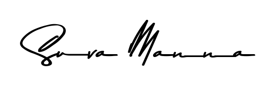 A sleek calligraphic signature for name Suva Manna utilizing Asem Kandis PERSONAL USE styling. Great for adding personal signatures to photos and art. Suva Manna signature style 9 images and pictures png