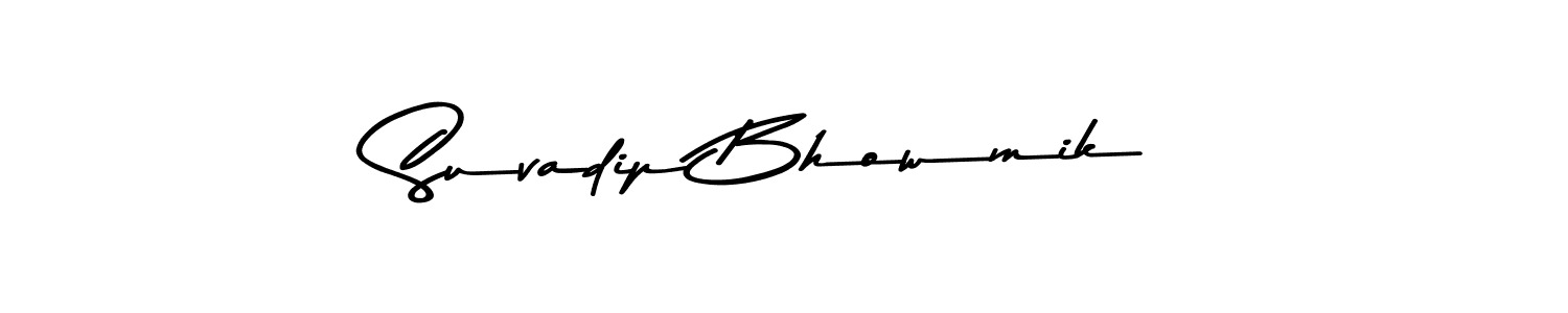 Create a beautiful signature design for name Suvadip Bhowmik. With this signature (Asem Kandis PERSONAL USE) fonts, you can make a handwritten signature for free. Suvadip Bhowmik signature style 9 images and pictures png