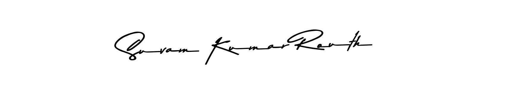 Create a beautiful signature design for name Suvam Kumar Routh. With this signature (Asem Kandis PERSONAL USE) fonts, you can make a handwritten signature for free. Suvam Kumar Routh signature style 9 images and pictures png