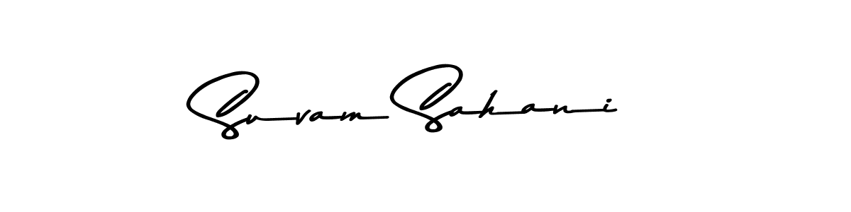 Make a beautiful signature design for name Suvam Sahani. With this signature (Asem Kandis PERSONAL USE) style, you can create a handwritten signature for free. Suvam Sahani signature style 9 images and pictures png