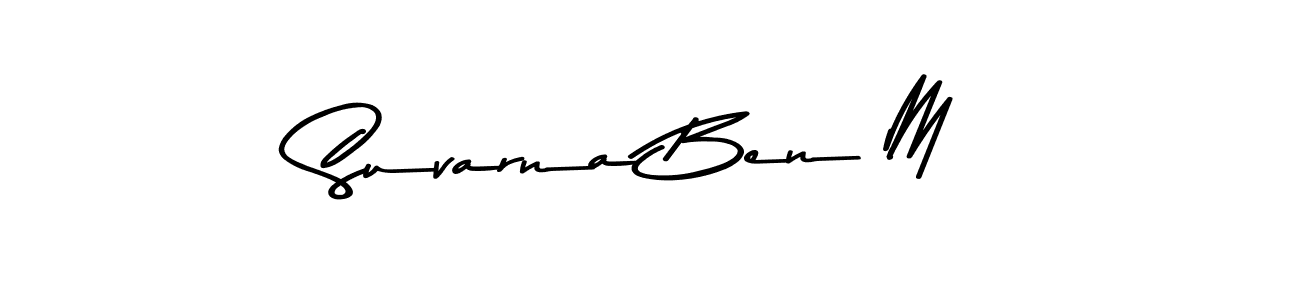 Suvarna Ben M stylish signature style. Best Handwritten Sign (Asem Kandis PERSONAL USE) for my name. Handwritten Signature Collection Ideas for my name Suvarna Ben M. Suvarna Ben M signature style 9 images and pictures png