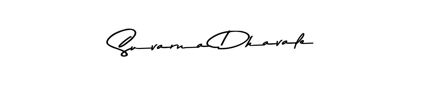 How to make Suvarna Dhavale name signature. Use Asem Kandis PERSONAL USE style for creating short signs online. This is the latest handwritten sign. Suvarna Dhavale signature style 9 images and pictures png