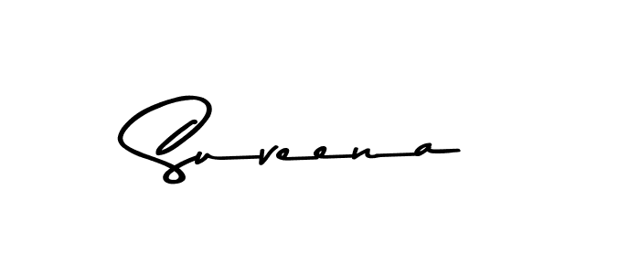 How to make Suveena name signature. Use Asem Kandis PERSONAL USE style for creating short signs online. This is the latest handwritten sign. Suveena signature style 9 images and pictures png
