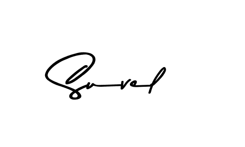 How to make Suvel name signature. Use Asem Kandis PERSONAL USE style for creating short signs online. This is the latest handwritten sign. Suvel signature style 9 images and pictures png