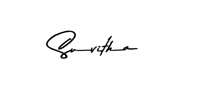 How to make Suvitha name signature. Use Asem Kandis PERSONAL USE style for creating short signs online. This is the latest handwritten sign. Suvitha signature style 9 images and pictures png