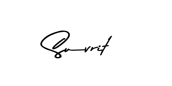 How to make Suvrit name signature. Use Asem Kandis PERSONAL USE style for creating short signs online. This is the latest handwritten sign. Suvrit signature style 9 images and pictures png