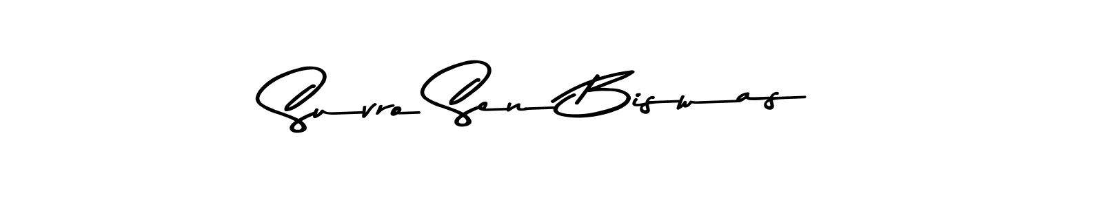 Make a beautiful signature design for name Suvro Sen Biswas. With this signature (Asem Kandis PERSONAL USE) style, you can create a handwritten signature for free. Suvro Sen Biswas signature style 9 images and pictures png