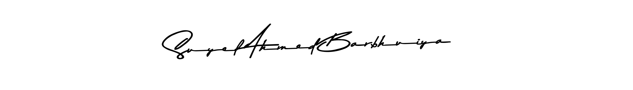 Create a beautiful signature design for name Suyel Ahmed Barbhuiya. With this signature (Asem Kandis PERSONAL USE) fonts, you can make a handwritten signature for free. Suyel Ahmed Barbhuiya signature style 9 images and pictures png