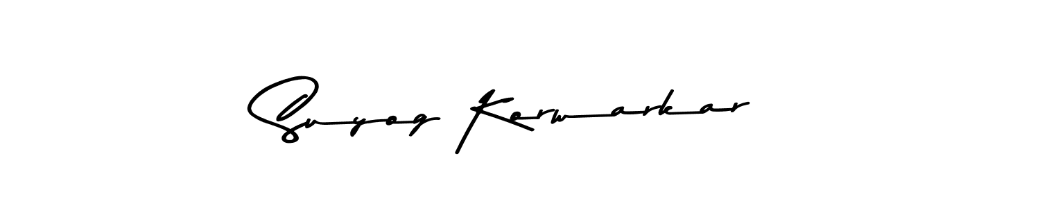 Make a short Suyog Korwarkar signature style. Manage your documents anywhere anytime using Asem Kandis PERSONAL USE. Create and add eSignatures, submit forms, share and send files easily. Suyog Korwarkar signature style 9 images and pictures png