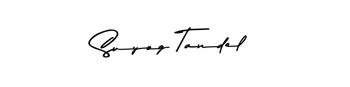 Create a beautiful signature design for name Suyog Tandel. With this signature (Asem Kandis PERSONAL USE) fonts, you can make a handwritten signature for free. Suyog Tandel signature style 9 images and pictures png