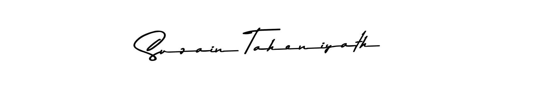 Make a beautiful signature design for name Suzain Taheniyath. With this signature (Asem Kandis PERSONAL USE) style, you can create a handwritten signature for free. Suzain Taheniyath signature style 9 images and pictures png