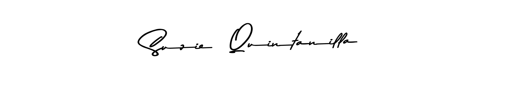 How to make Suzie  Quintanilla name signature. Use Asem Kandis PERSONAL USE style for creating short signs online. This is the latest handwritten sign. Suzie  Quintanilla signature style 9 images and pictures png