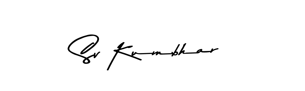 Create a beautiful signature design for name Sv Kumbhar. With this signature (Asem Kandis PERSONAL USE) fonts, you can make a handwritten signature for free. Sv Kumbhar signature style 9 images and pictures png