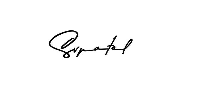 Create a beautiful signature design for name Svpatel. With this signature (Asem Kandis PERSONAL USE) fonts, you can make a handwritten signature for free. Svpatel signature style 9 images and pictures png