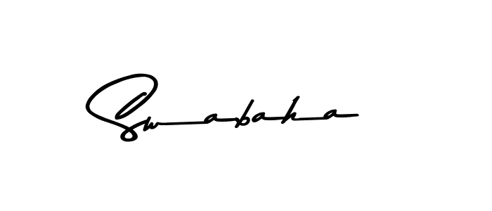 Create a beautiful signature design for name Swabaha. With this signature (Asem Kandis PERSONAL USE) fonts, you can make a handwritten signature for free. Swabaha signature style 9 images and pictures png