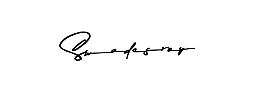 You can use this online signature creator to create a handwritten signature for the name Swadesroy. This is the best online autograph maker. Swadesroy signature style 9 images and pictures png