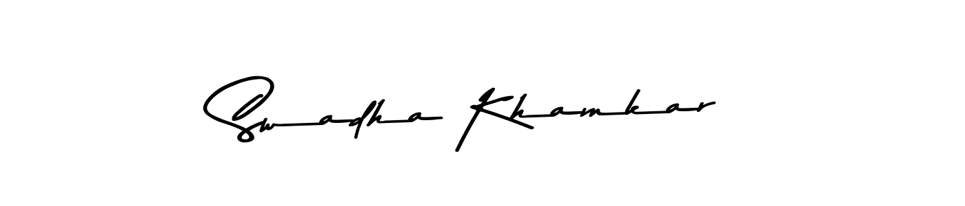 Design your own signature with our free online signature maker. With this signature software, you can create a handwritten (Asem Kandis PERSONAL USE) signature for name Swadha Khamkar. Swadha Khamkar signature style 9 images and pictures png