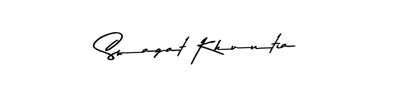 Design your own signature with our free online signature maker. With this signature software, you can create a handwritten (Asem Kandis PERSONAL USE) signature for name Swagat Khuntia. Swagat Khuntia signature style 9 images and pictures png