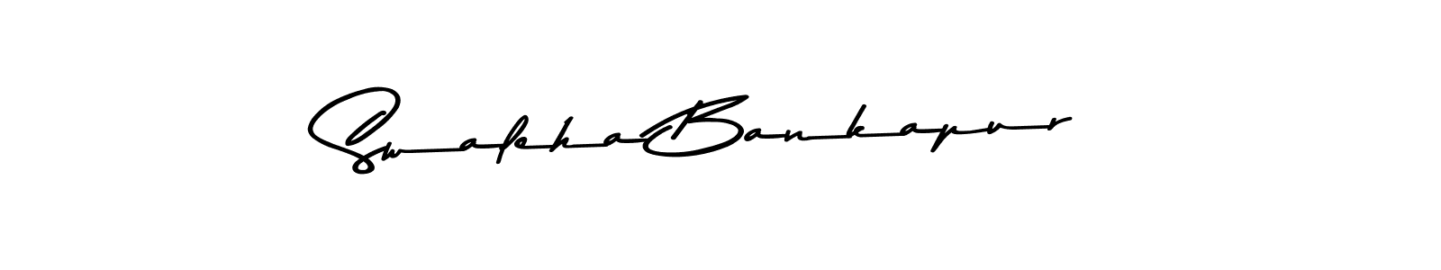 How to make Swaleha Bankapur name signature. Use Asem Kandis PERSONAL USE style for creating short signs online. This is the latest handwritten sign. Swaleha Bankapur signature style 9 images and pictures png