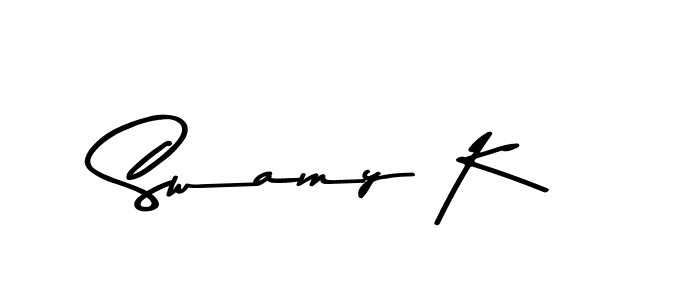 Make a beautiful signature design for name Swamy K. With this signature (Asem Kandis PERSONAL USE) style, you can create a handwritten signature for free. Swamy K signature style 9 images and pictures png