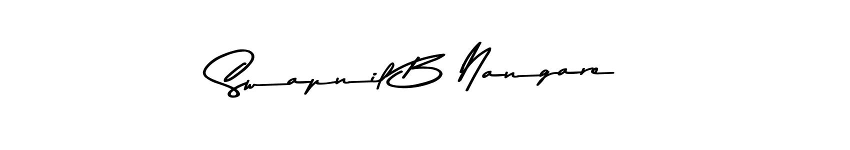 The best way (Asem Kandis PERSONAL USE) to make a short signature is to pick only two or three words in your name. The name Swapnil B Nangare include a total of six letters. For converting this name. Swapnil B Nangare signature style 9 images and pictures png