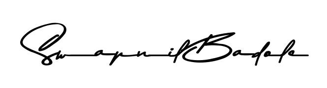 Try this chic Swapnil Badole handwritten sign style. Using Asem Kandis PERSONAL USE font elements, it gives your name a sleek, memorable identity. Swapnil Badole signature style 9 images and pictures png
