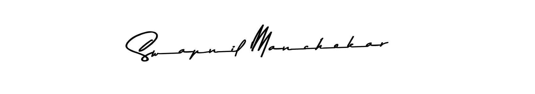 How to make Swapnil Manchekar name signature. Use Asem Kandis PERSONAL USE style for creating short signs online. This is the latest handwritten sign. Swapnil Manchekar signature style 9 images and pictures png