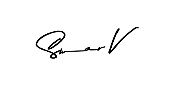 if you are searching for the best signature style for your name Swar V. so please give up your signature search. here we have designed multiple signature styles  using Asem Kandis PERSONAL USE. Swar V signature style 9 images and pictures png