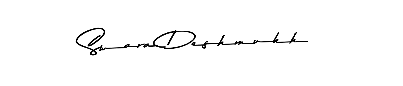 Create a beautiful signature design for name Swara Deshmukh. With this signature (Asem Kandis PERSONAL USE) fonts, you can make a handwritten signature for free. Swara Deshmukh signature style 9 images and pictures png