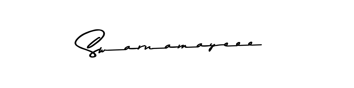 You should practise on your own different ways (Asem Kandis PERSONAL USE) to write your name (Swarnamayeee) in signature. don't let someone else do it for you. Swarnamayeee signature style 9 images and pictures png