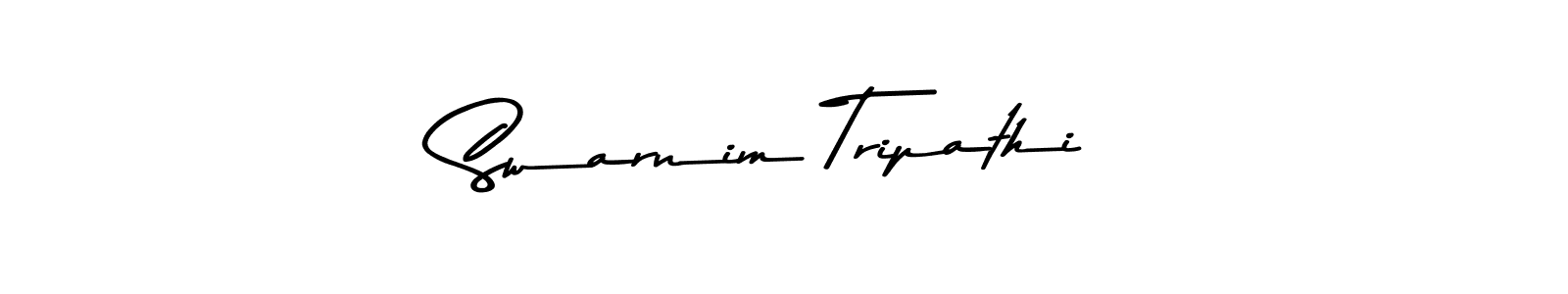 The best way (Asem Kandis PERSONAL USE) to make a short signature is to pick only two or three words in your name. The name Swarnim Tripathi include a total of six letters. For converting this name. Swarnim Tripathi signature style 9 images and pictures png