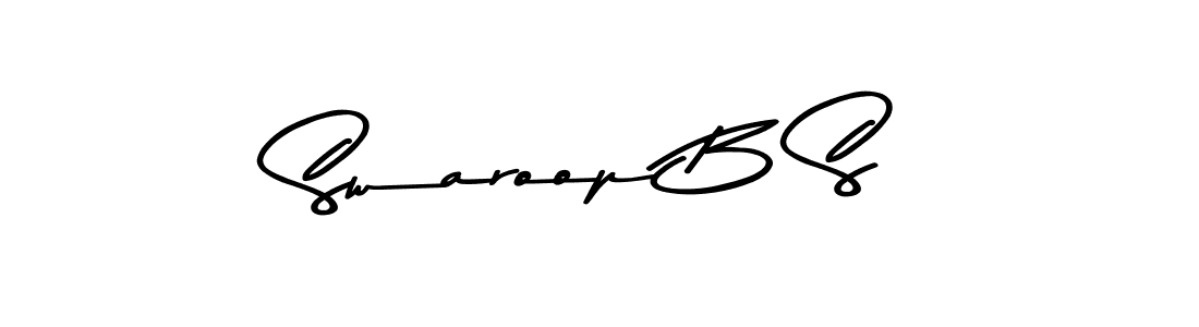 Create a beautiful signature design for name Swaroop B S. With this signature (Asem Kandis PERSONAL USE) fonts, you can make a handwritten signature for free. Swaroop B S signature style 9 images and pictures png