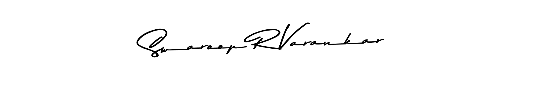 Asem Kandis PERSONAL USE is a professional signature style that is perfect for those who want to add a touch of class to their signature. It is also a great choice for those who want to make their signature more unique. Get Swaroop R Varankar name to fancy signature for free. Swaroop R Varankar signature style 9 images and pictures png