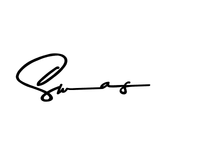 Create a beautiful signature design for name Swas. With this signature (Asem Kandis PERSONAL USE) fonts, you can make a handwritten signature for free. Swas signature style 9 images and pictures png