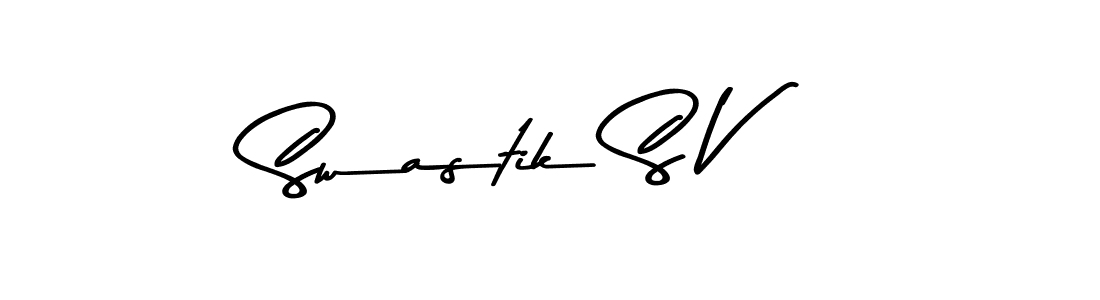 Design your own signature with our free online signature maker. With this signature software, you can create a handwritten (Asem Kandis PERSONAL USE) signature for name Swastik S V. Swastik S V signature style 9 images and pictures png