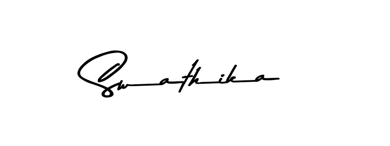 How to make Swathika name signature. Use Asem Kandis PERSONAL USE style for creating short signs online. This is the latest handwritten sign. Swathika signature style 9 images and pictures png