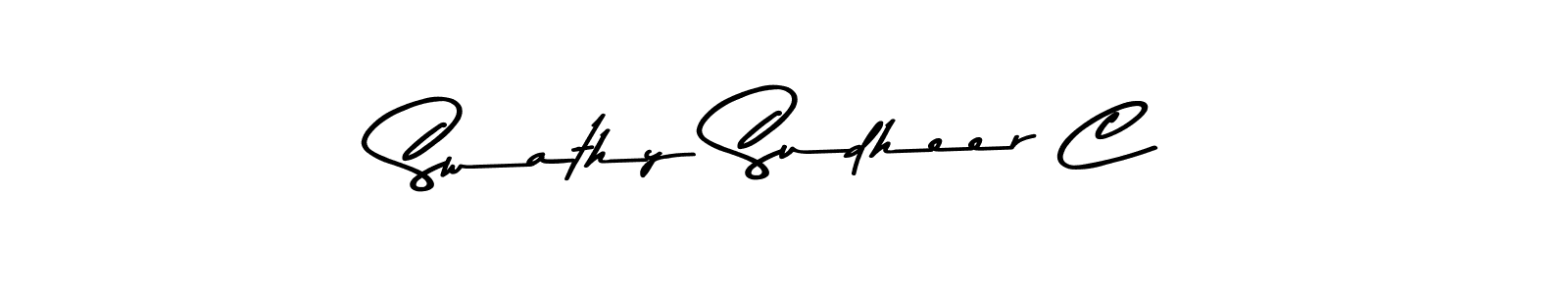 You can use this online signature creator to create a handwritten signature for the name Swathy Sudheer C. This is the best online autograph maker. Swathy Sudheer C signature style 9 images and pictures png
