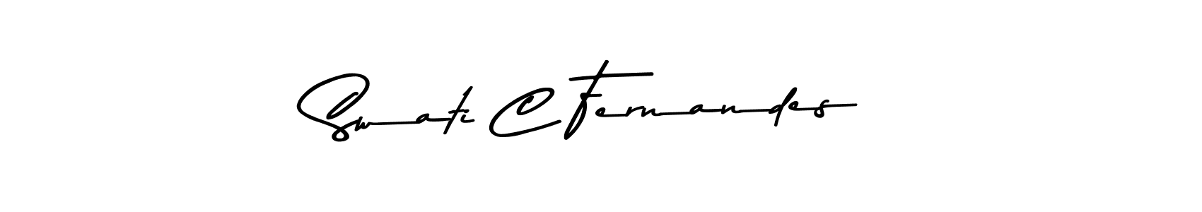 How to make Swati C Fernandes name signature. Use Asem Kandis PERSONAL USE style for creating short signs online. This is the latest handwritten sign. Swati C Fernandes signature style 9 images and pictures png