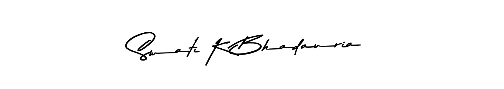 Swati K Bhadauria stylish signature style. Best Handwritten Sign (Asem Kandis PERSONAL USE) for my name. Handwritten Signature Collection Ideas for my name Swati K Bhadauria. Swati K Bhadauria signature style 9 images and pictures png