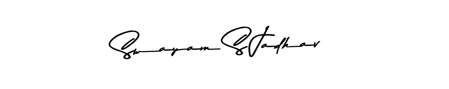 Swayam S Jadhav stylish signature style. Best Handwritten Sign (Asem Kandis PERSONAL USE) for my name. Handwritten Signature Collection Ideas for my name Swayam S Jadhav. Swayam S Jadhav signature style 9 images and pictures png