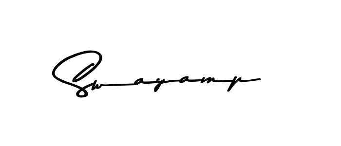 How to make Swayamp name signature. Use Asem Kandis PERSONAL USE style for creating short signs online. This is the latest handwritten sign. Swayamp signature style 9 images and pictures png