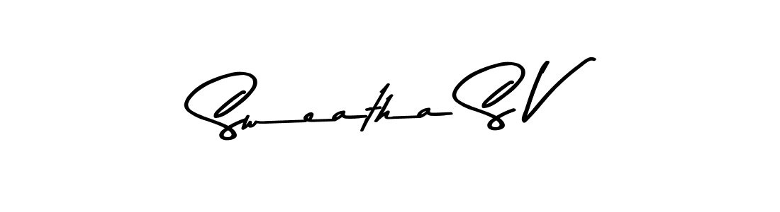 Sweatha S V stylish signature style. Best Handwritten Sign (Asem Kandis PERSONAL USE) for my name. Handwritten Signature Collection Ideas for my name Sweatha S V. Sweatha S V signature style 9 images and pictures png