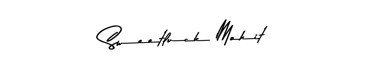 You should practise on your own different ways (Asem Kandis PERSONAL USE) to write your name (Sweetluck Mohit) in signature. don't let someone else do it for you. Sweetluck Mohit signature style 9 images and pictures png
